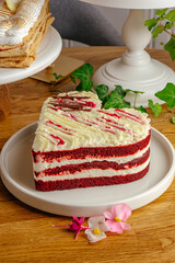 dessert and coffee on the table in the coffee shop