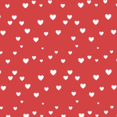Red Valentine Background with Repeating Small Heart Pattern