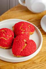 dessert and coffee on the table in the coffee shop