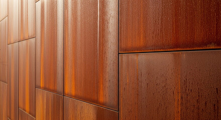 Weathered Rusted Corten Steel Wall Panels Abstract Texture Background
