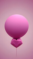 pink balloon  with pink hearts on a white background