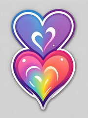 Coloured lights hearts on a white background, valentine's day , love 