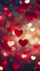 valentines day background red hearts 