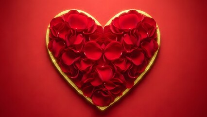 Happy valentine's day with red heart and roses symbol