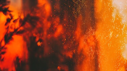 Vivid Fire and Sparks Abstract Art with Bright Orange Red Hues for Dynamic Creative Designs