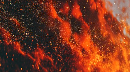 Vivid Orange Fire and Sparks Abstract Background in Dynamic Artistic Style