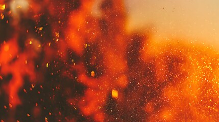 Vivid Orange Fire Sparks Explosion with Bright Particles and Dynamic Composition