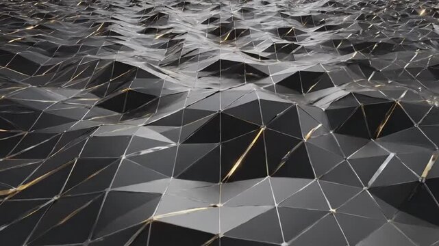 Complex patterns form on black surface with shiny details in a modern and artistic display