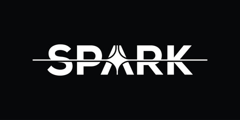 typography spark logo design vector template