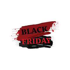 Grunge black Friday brush stroke isolated