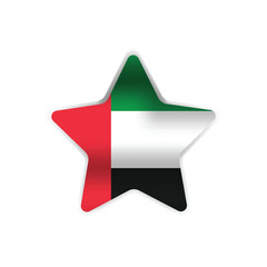 Star shape uae national flag sticker design