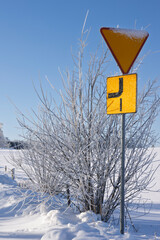 Winter landscape in the Suwałki Region in Poland