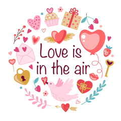 Romantic greeting card for Valentine's day