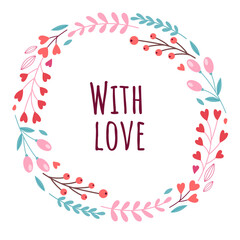 Obraz premium Romantic floral frame for Valentine's day