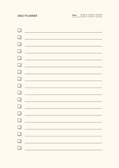 Neutral Simple Daily Planner Page Printable A4 Document