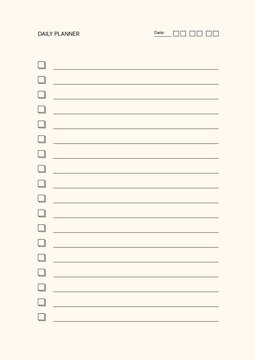 Neutral Simple Daily Planner Page Printable A4 Document