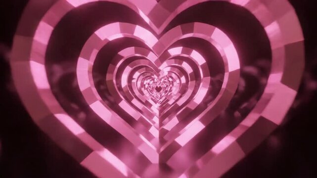 Visual display of pink hearts forming patterns in a digital space, perfect for celebrations or events at any time