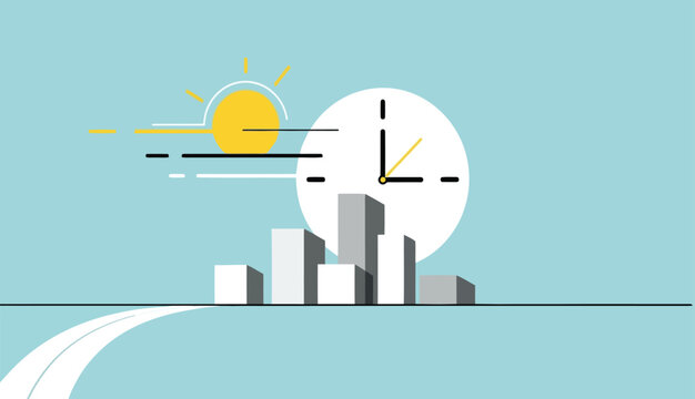 Daylight saving time illustration. concept of changing time and energy saving