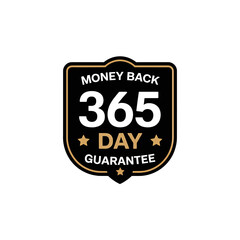 Obraz premium Money back 365 day guarantee badge logo design