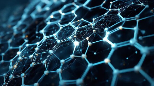 Exploring the fundamentals of blockchain technology through an abstract representation of interconnected hexagonal structures