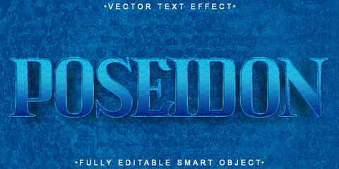  Poseidon Mythology Sea God Typography Vector Fully Editable Smart Object Text Effect
