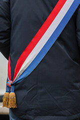 Une &eacute;charpe tricolores d'un d&eacute;put&eacute; fran&ccedil;ais .