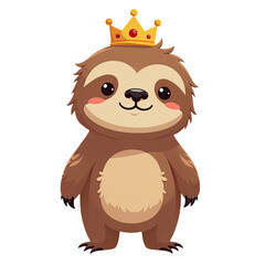 Obraz premium sloth wearing a crown, perfect for illustrations and designs