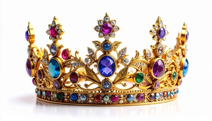 Golden crown with colorful gemstones