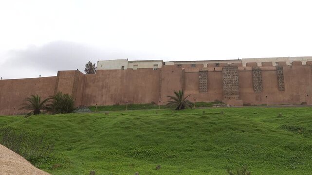 Rabat, Morocco The fortified wall of Kasbah of the Udayas, also spelled Kasbah of the Oudaias or of the Oudayas,