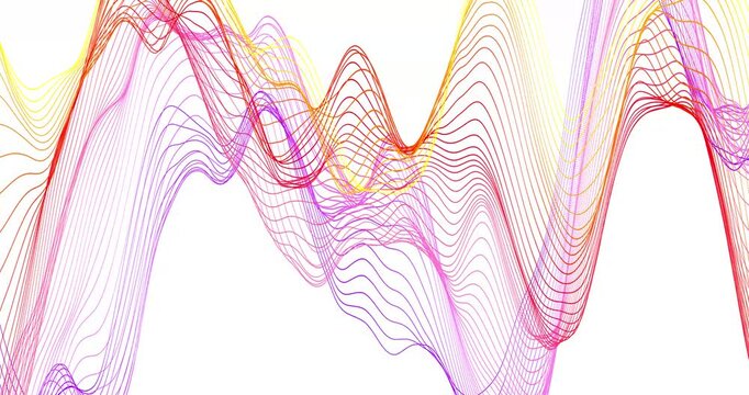 Sinusoidal lines flow smoothly into each other on a white background, creating a dynamic abstract pattern. The rhythmic movement of the lines immerses you in an atmosphere of digital harmony and fluid