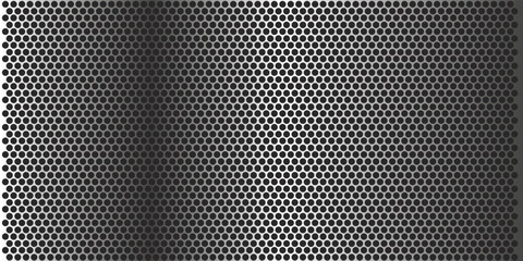 Grill mesh pattern with metal texture for speaker and micro hole background or seamless net by black grid and circle grate steel screen.