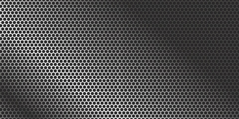 Grill mesh pattern with metal texture for speaker and micro hole background or seamless net by black grid and circle grate steel screen.