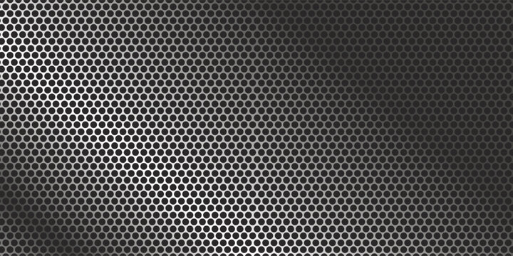 Grill mesh pattern with metal texture for speaker and micro hole background or seamless net by black grid and circle grate steel screen.