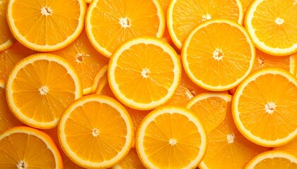 Overlapping orange slices, vibrant citrus pattern