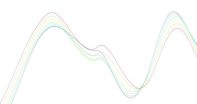 Sinusoidal lines flow smoothly into each other on a white background, creating a dynamic abstract pattern. The rhythmic movement of the lines immerses you in an atmosphere of digital harmony and fluid