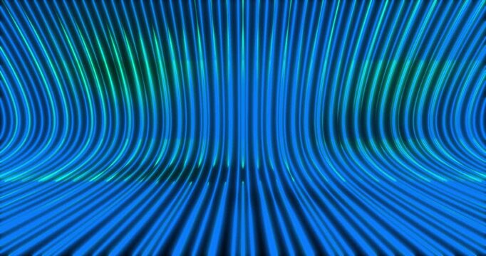 The abstract scene is made up of moving lines that create the illusion of three-dimensional space. The rhythmic movement of the lines immerses you in the dynamic atmosphere of digital abstraction.
