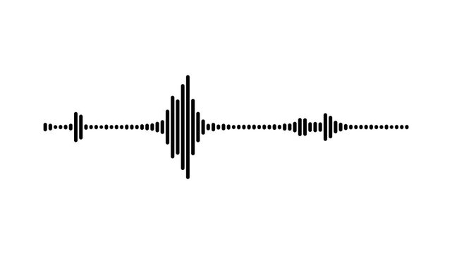 White audio waveform sound wave animation, smooth frequency spectrum motion, professional sound visualization for music production, studio recording, podcast media on white background. 4k loop video