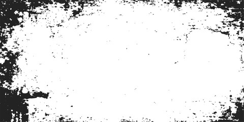 Fototapeta premium Abstract vector illustration featuring a black ink splash design on a dirty grunge texture background with a decorative splatter paint frame and liquid stain elements