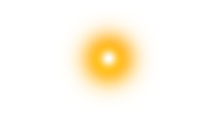Bright Glowing Orange Circular Gradient Light With Warm Radiant Center Isolated on a Transparent Background (PNG).