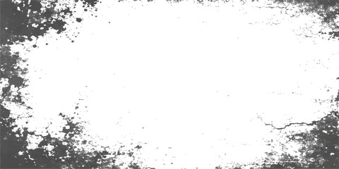 Abstract grunge vector illustration featuring a vintage black ink splash frame with a dirty paint splatter texture and artistic liquid stains on a floral pattern background © hossain