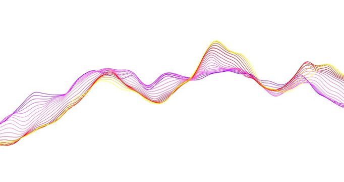 Sinusoidal lines flow smoothly into each other on a white background, creating a dynamic abstract pattern. The rhythmic movement of the lines immerses you in an atmosphere of digital harmony and fluid