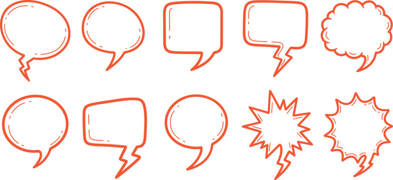 Speech bubbles with transparent background for design and editing