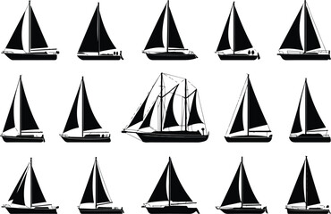Sailing Vessel Silhouettes Sailboats and Tall Ship Collection © Sheikh