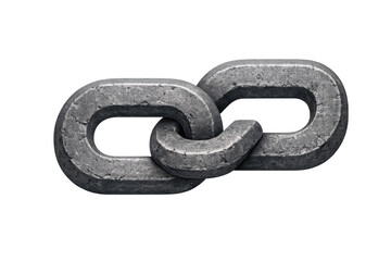 Obraz premium Strong interlocking metal chain links symbolizing security, unity, connection, and strength on transparent background
