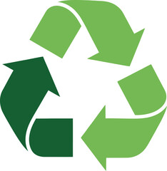 Obraz premium Green recycling symbol with three arrows recycle