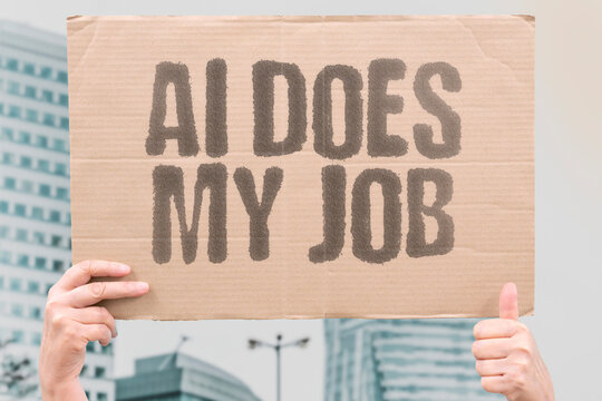 "AI Does My Job" Automation replaces human work entirely. AI. AUTOMATION. JOB. REPLACEMENT. WORK.