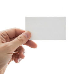 Obraz premium Hand holding transparent card isolated on transparent background