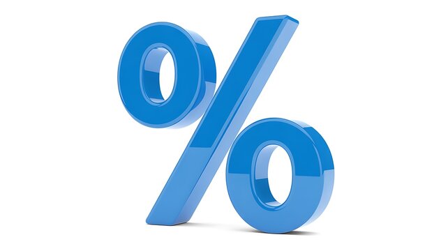 Blue percentage symbol