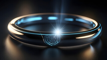 rings on black background with circular isolated design