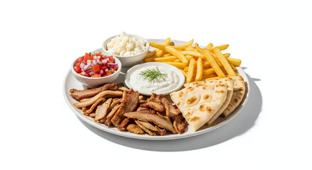 Minimalist Greek Gyros Plate with Separated Components